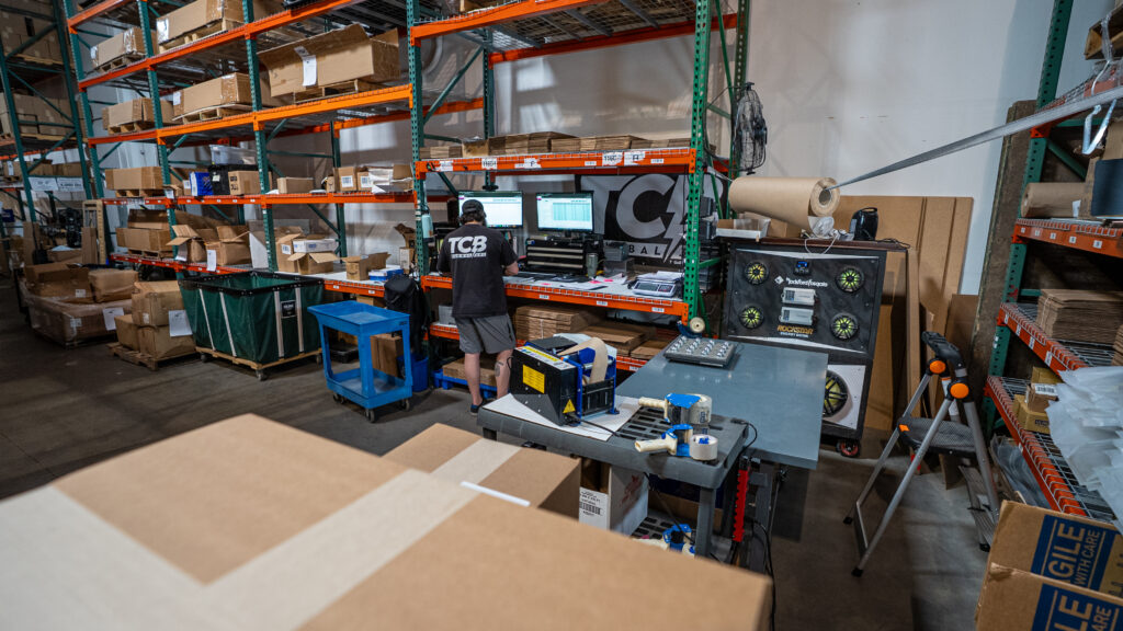 The TCB work station, used for WMS accuracy for DTC Beverage Brands