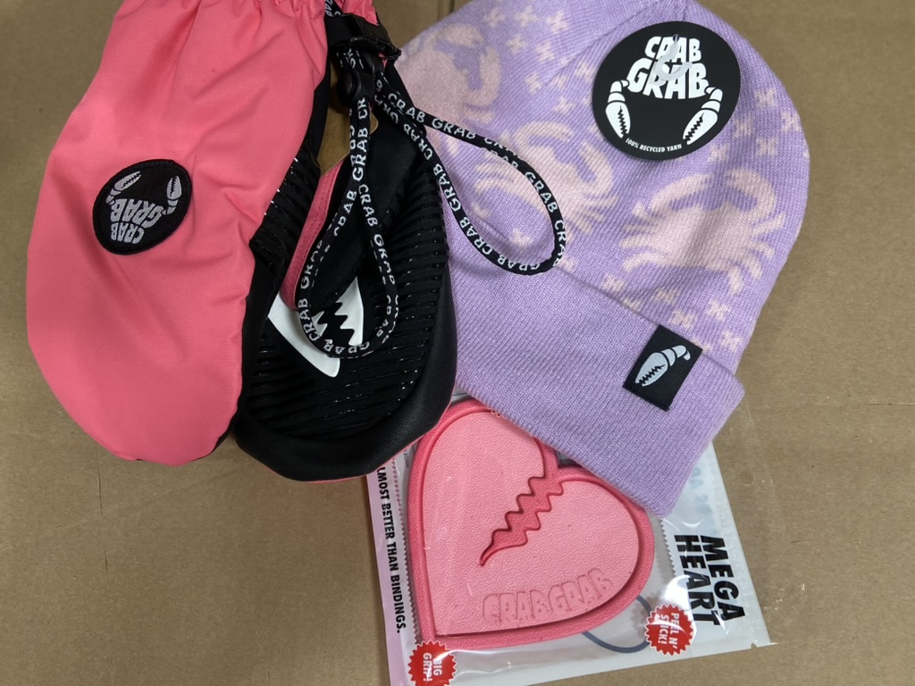 Crab Grab gear, ready for action sports fulfillment 3PL work.