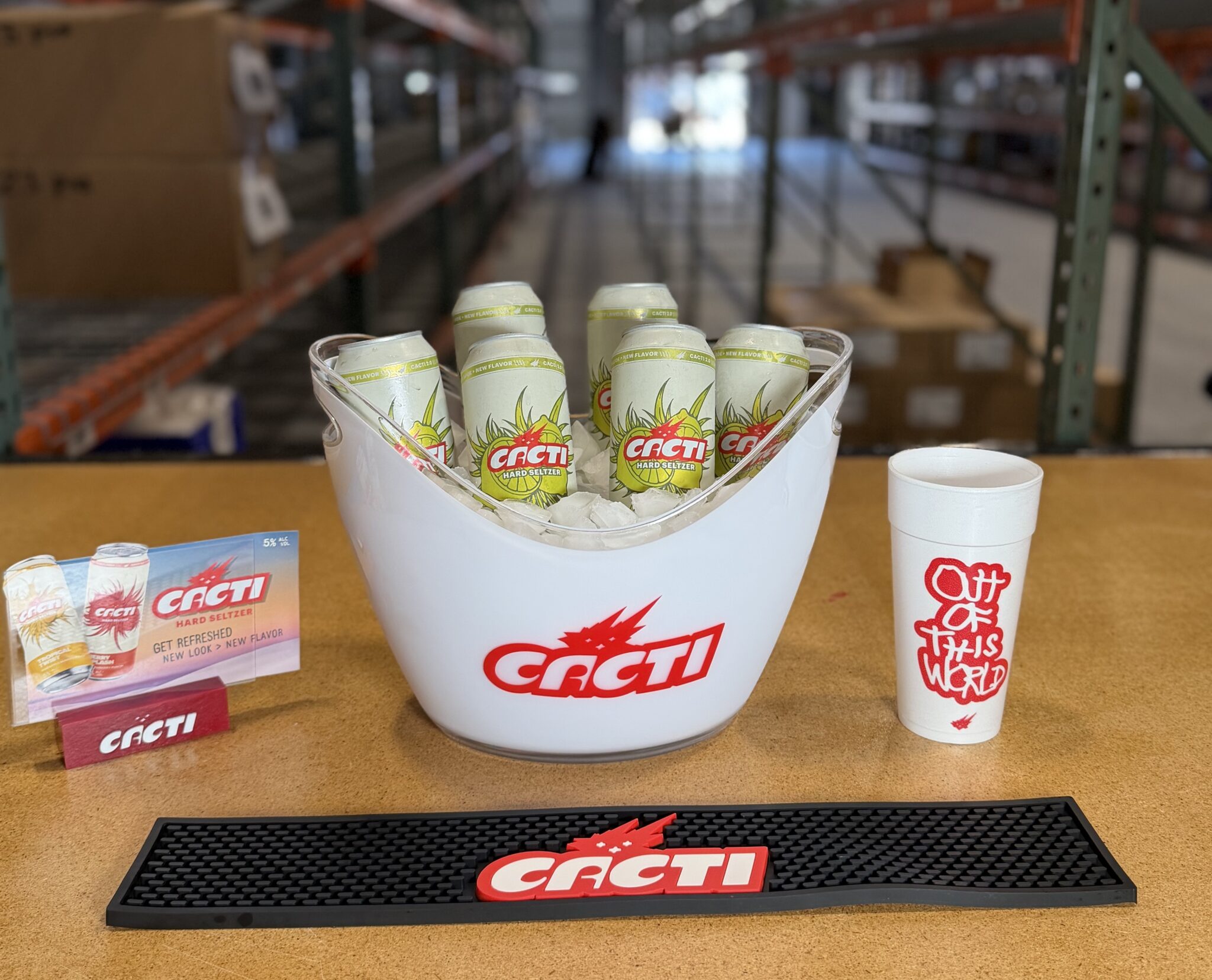 A TCB warehouse ready for Beverage Trade Marketing Logistics with Cacti