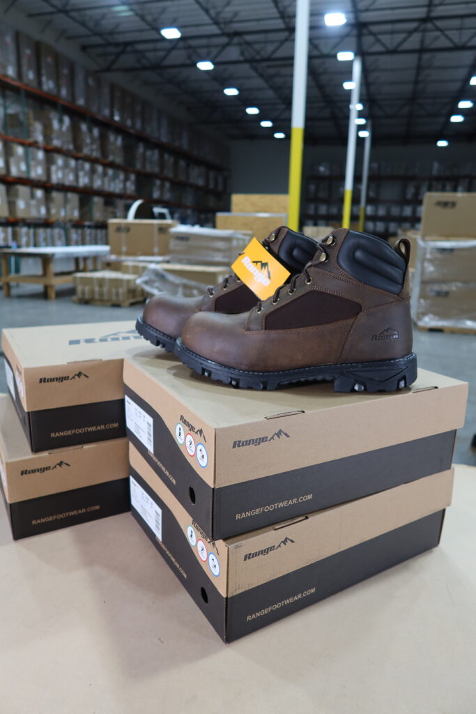 Range boots ready for our retail fulfillment compliance services.