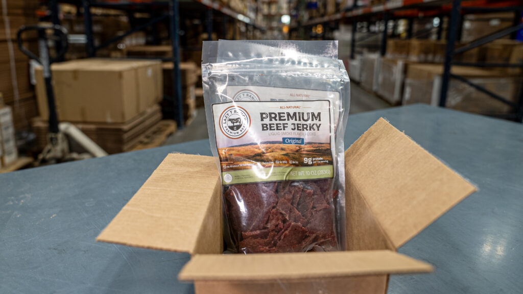 Lazy T Ranch beef jerky being prepared for Farm-to-Market services.